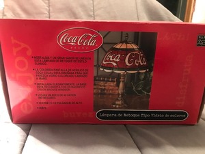 lot 171 image: Coca Cola stained glass style accent lamp