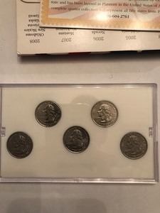 lot 185 image: 2006 Platinum Edition state quarter collection