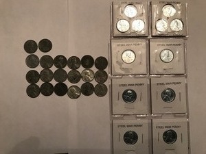 lot 188 image: 32 - 1943 steel war pennies