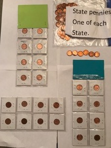 lot 190 image: 2009 Lincoln Pennies, brilliant uncirculated old Lincoln pennies, State Pennies set and US treasury commemorative medallions