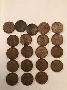 lot 195 image: 43 - wheat pennies