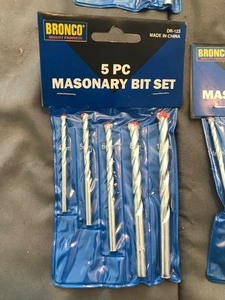 lot 309 image: 10 - Bronco 5 piece masonry bit set