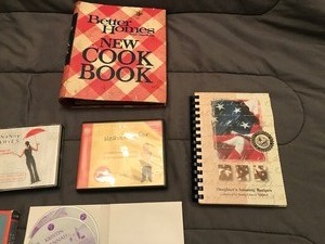 lot 328 image: 2 cook books and 8 audio books