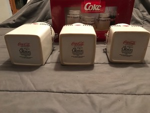 lot 347 image: Coca Cola 3 piece canister set with original box