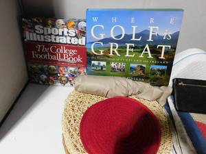lot 208 image: Sports books, table cloth, place mats and more