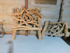 lot 401 image: Drift wood head and foot board for bed