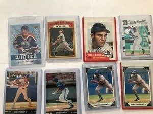 lot 421 image: 11 baseball cards and 1 hockey card