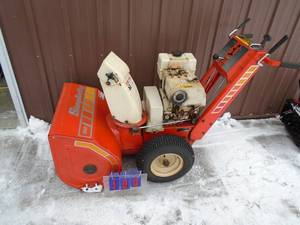 Simplicity 8 hp snow blower. Good used condition. Tested & works. As shown.