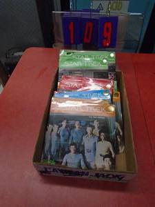Flat of vintage Star Trek 45 rpm audio records. As shown.