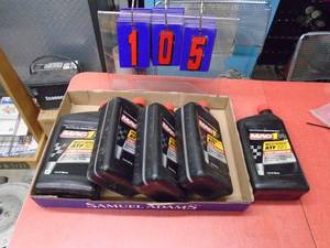 Flat of 5 quarts Dexron atf. As shown.