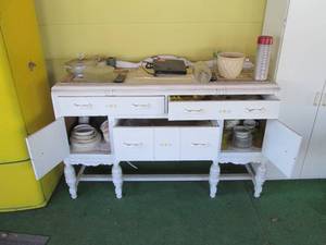 lot 5 image: Vintage Wood Buffet Console table p...