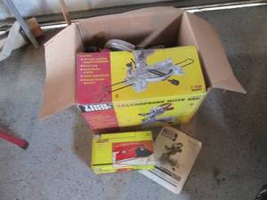 lot 36 image: Tool Shop miter saw and 5 sheet sa...