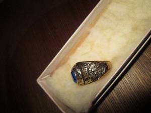 lot 105 image: (2) Vintage Gold tone class rings a...