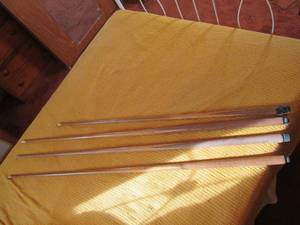 lot 111 image: (4) Vintage Wooden pool sticks...