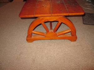 lot 125 image: Rustic Wood coffee table and pheasa...