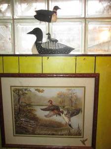 lot 154 image: Framed duck print With decorative d...