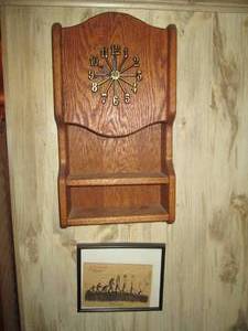 lot 162 image: Vintage hand made Wooden wall clock...