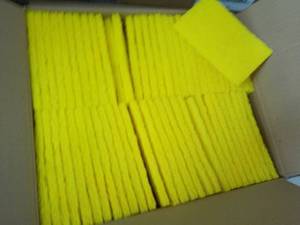 60 - 3 x 5 Yellow Scrubbing Pads...