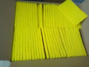 60 - 3 x 5 Yellow Scrubbing Pads...