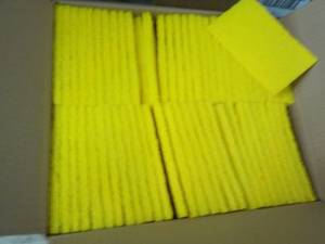60 - 3 x 5 Yellow Scrubbing Pads...