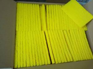 60 - 3 x 5 Yellow Scrubbing Pads...