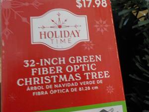 32 Green Fiber Optic Xmas Tree te...