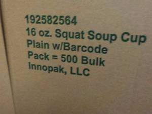 500 - 16 oz Soup Cups...
