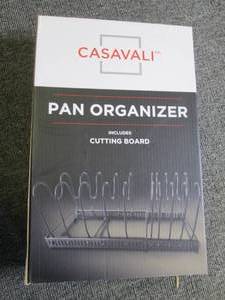 pan organizer with cutting board ...