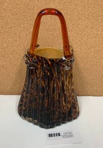 11 Brown Glass Purse Vase