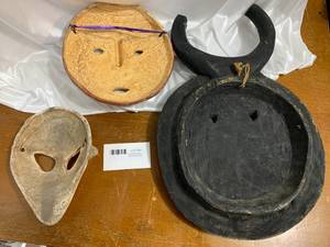 3 African Style Mask Ceramic