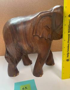 Lg 10.5� Tall Wood Elephant