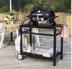 lot 4 image: Royal Gourmet 34-Inch Double Shelf Movable Grill Dining Cart