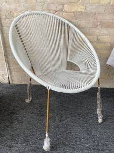 lot 17 image: Project 62 White and Copper Egg Patio Chair