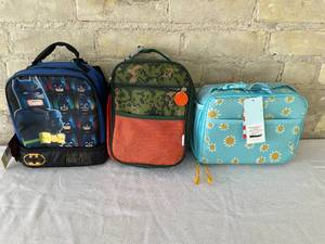 lot 44 image: Lot of 3 Kids Personal CoolersLunch Boxes. 