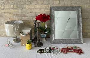 lot 88 image: Lot of Various Home Decor, Mirror, and More