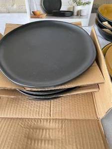 lot 151 image: Large Lot of Various Black and Tan Dinnerware-Plates Mugs Etc