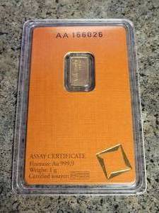 1 GRAM GOLD BAR VALCAMBI SEALED