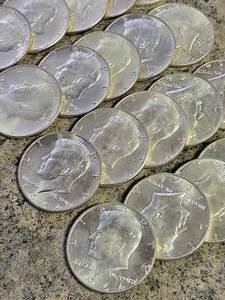 BU-UNC ROLL OF 1964 KENNEDY SILVER HALF DOLLAR 20 COINS