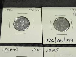 GROUP OF 9 US WHEAT CENTS MOSTLY AU-UNC