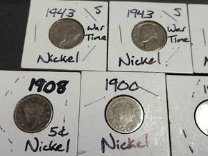 13 US COINS � 9 NICKELS 4 DIMES AS PICTURED