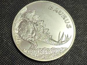 1 TROY OZ .999 FINE SILVER STEGOSAURUS