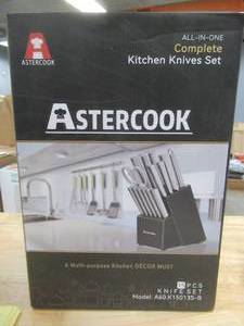 lot 301 image: Astercook Knife Set, 15 Pieces Chef Knife Set with Block