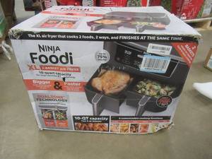 lot 306 image: Ninja Foodi 10qt XL Dualzone 2 Basket Air Fryer with 6 functions
