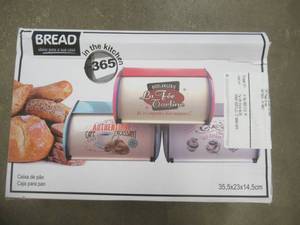 lot 329 image: Metal Bread Box - Authentique Cafe Croissant