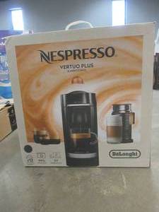 lot 333 image: Nespresso Vertuo Plus Deluxe Espresso and Coffee maker Bundle - Black