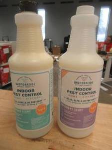 lot 349 image: Wondercide Indoor Pest Control Bottles 32 Fl oz.  2 pack - Rosemary Scent & Cedarwood Scent (NO SPRAY NOZZLES)