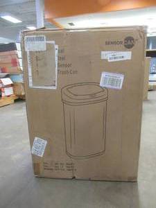 lot 372 image: 13 Gallon Stainless Steel Automatic Sensor Touchless Trash Can (SMALL DENTS)