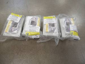 lot 381 image: 4 PACK Arlington DBHR1W-1 Low Profile IN BOX Electrical Box with Weatherproof Cover for Flat Surface Retrofit Construction