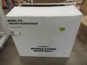 lot 395 image: Dometic 310 Series Standard Height Toilet Bone Slow Close Wood Seat