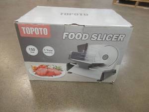 lot 407 image: TOPOTO Electric Meat Slicer - 2 7.5 Stainless Steel Blades
